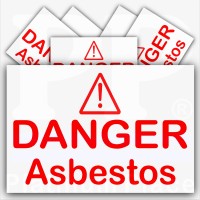 6 x Asbestos Warning Stickers-Self Adhesive Vinyl Hazard Health and Safety Signs 